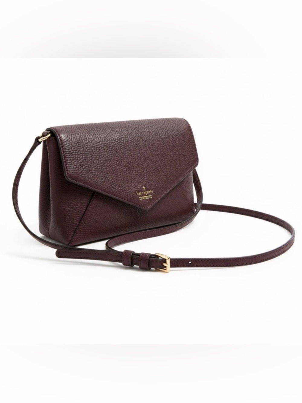 kate spade Pebbled Leather Envelope Crossbody in Plum